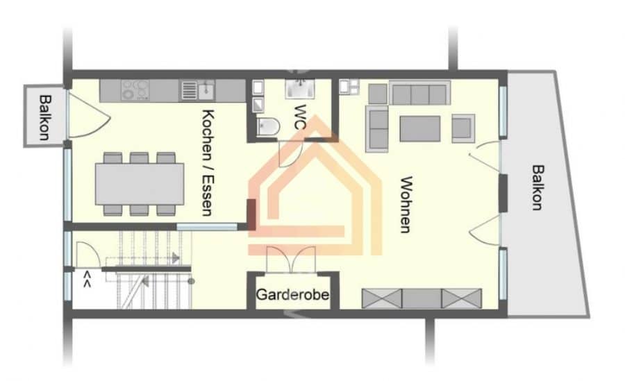 Attraktive Dachgeschoss-Maisonette-Wohnung in gefragter Lage von Köln - Grundriss 2. OG